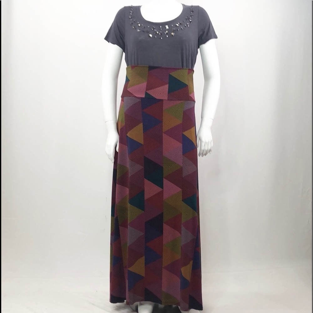 Lularoe Geo Print Maxi Skirt L